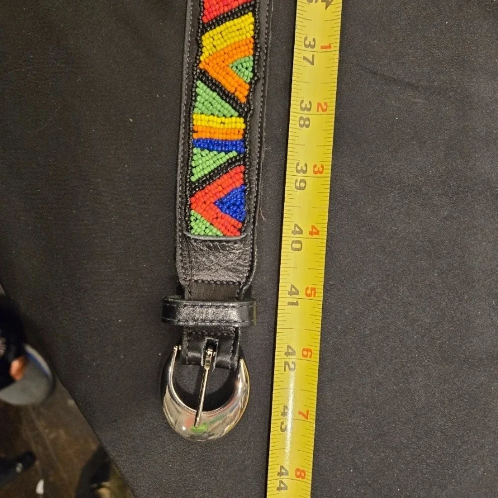 Ginnie Johansen Beaded Belt Size 27 M Bright Colorful Summer Festival